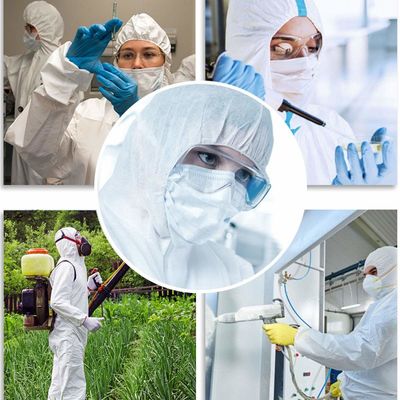 Dauerhafter mikroporöser Wegwerf- chirurgischer Overall Wegwerf-Hazmat-Klage mit Haube