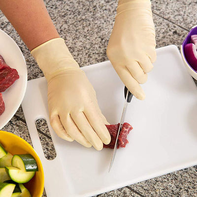 Milchiges weißes starkes Pulver-freie Latex-Handschuhe 6 Mil Large Long Rubber Patient-Prüfungs-Handschuhe
