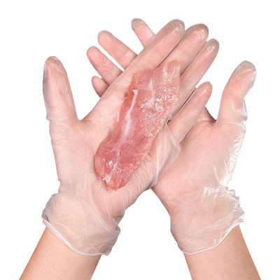 Transparenter Wegwerfvinylhandschuh-Arbeitsschutz saure elastische Antihandschuhe PVCs
