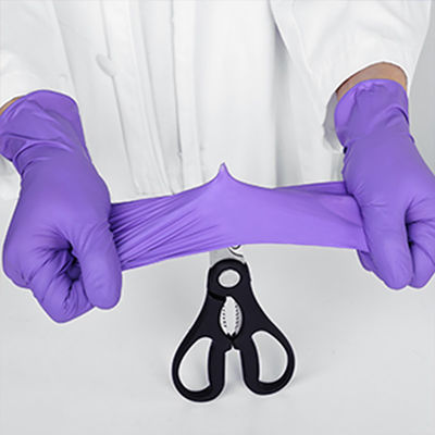 Freies Mil Medical Nitrile Gloves Large-langes Gummipulver des Purpur-5 imprägniern