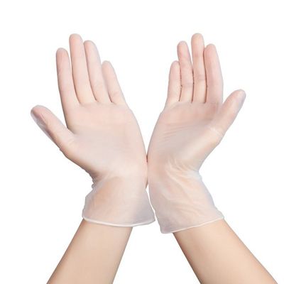 Transparenter Wegwerfvinylhandschuh-Arbeitsschutz saure elastische Antihandschuhe PVCs