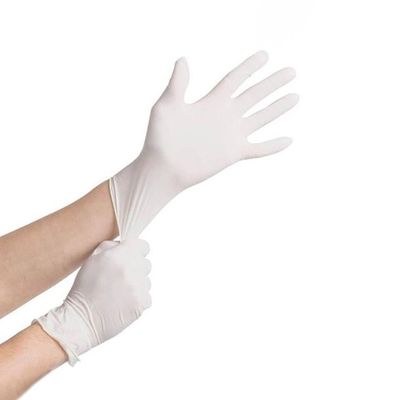 Milchige weiße 240mm Längen-medizinische Latex-Wegwerfhandschuhe umweltsmäßig