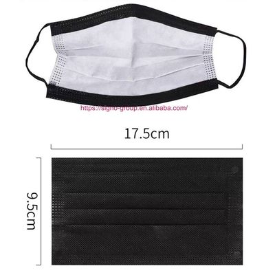 Antiwegwerfverschmutzung der schwarzes earloop schützende Gesichtsmaske-50pcs/box