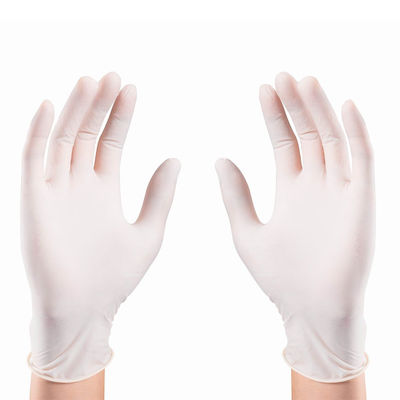 Weiße medizinische Latex-Wegwerfhandschuh-gutes Gefühl EN455 S-XL