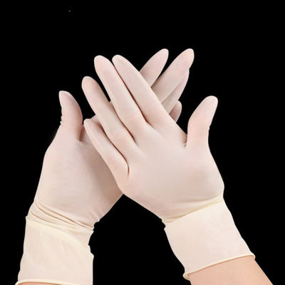 Weiße Wegwerfhandschuhe der Touch Screen Entwurfslaborlatexhandschuhe EN455