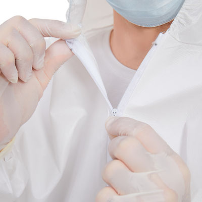 Gesponnene Wegwerfoverall-mit Kapuze Overall-Klagen-Feuchtigkeit EN1186 FDA nicht durchlässig