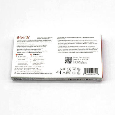 Schneller Antigen-Wischtest-nasales Exemplar FDA IHealth für öffentlichen Bereich
