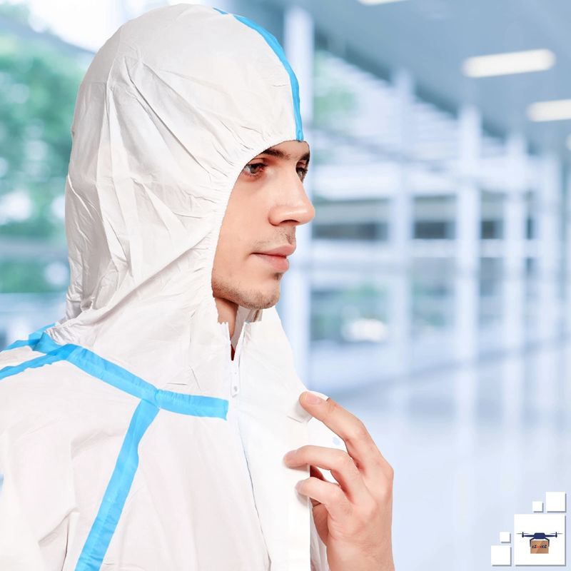 Dauerhafter mikroporöser Wegwerf- chirurgischer Overall Wegwerf-Hazmat-Klage mit Haube