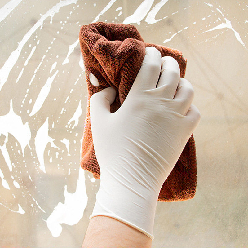 Weiße Wegwerflatex-Handschuhe pulverisierten leicht Gummireinigungshandschuhe 100 PC/Kasten