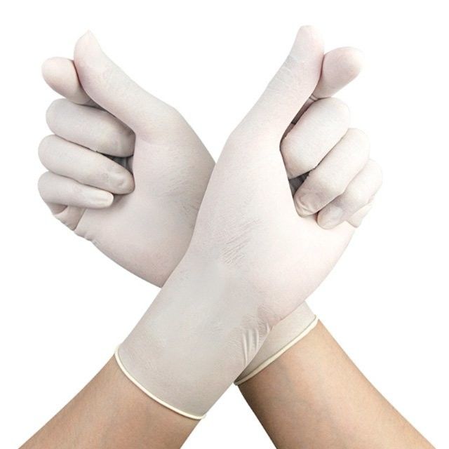 Milchige weiße 240mm Längen-medizinische Latex-Wegwerfhandschuhe umweltsmäßig