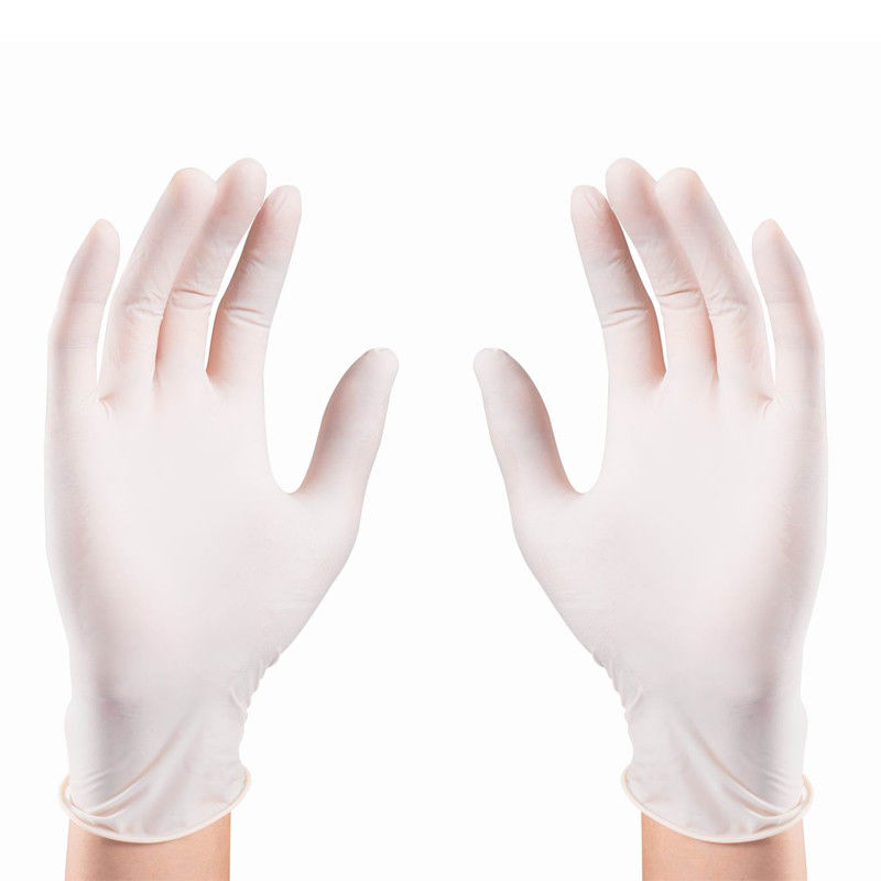 Weiße medizinische Latex-Wegwerfhandschuh-gutes Gefühl EN455 S-XL