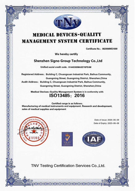 China Shenzhen Signo Group Technology Co., Ltd. zertifizierungen